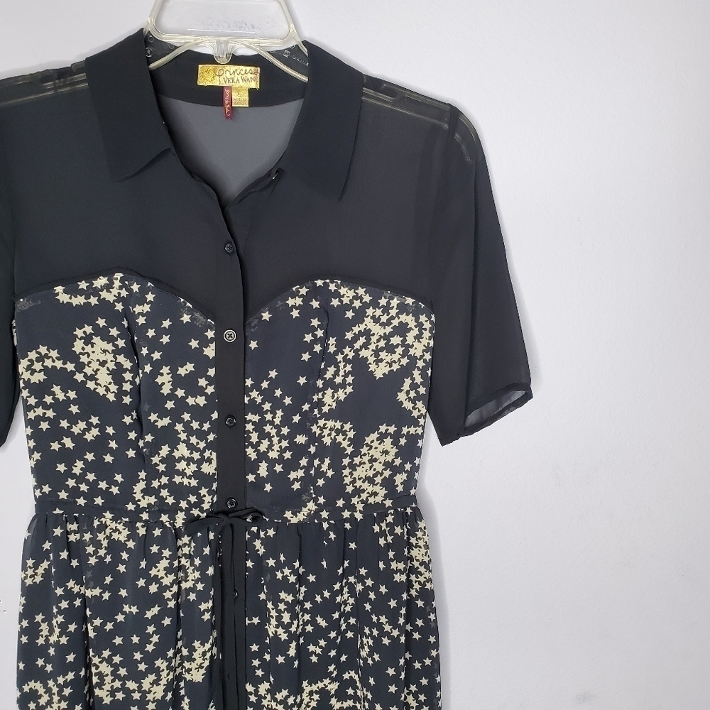Princess Vera Wang Navy Blue Star Print Dress - Picture 3 of 6
